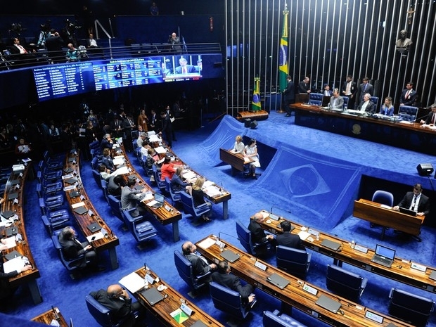 O plenrio do Senado, em Braslia, durante sesso do julgamento final do processo de impeachment da presidente afastada