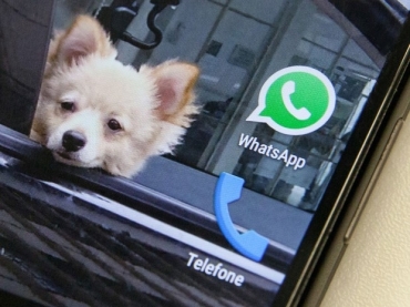 cone do Whatsapp, um dos aplicativos de conversa mais populares do mundo,  visto na tela de um smartphone