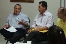 Governador eleito, senador Pedro Taques, e o deputado estadual Ezequiel Fonseca