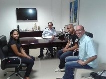 Comisso de professores em reunio no gabinete do deputado Airton Portugus (PSD)