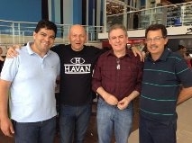 Deputado Ezequiel Fonseca (PP), o suplente de senador Cidinho e o prefeito Francis se reuniram com o empresrio Luciano