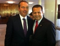 Governador da Paraba, Eduardo Campos (PSB), e o deputado federal Valtenir Pereira, pres, do Dir. Reg. PSB/MT