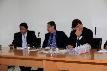 Secretrio Ananias Filho, deputados: Ezequiel Fonseca (PP) e Alexandre Csar (PT) 