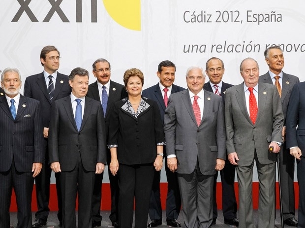 Dilma Rousseff  recebida pelo Rei da Espanha, Juan Carlos I, antes de sesso da cpula