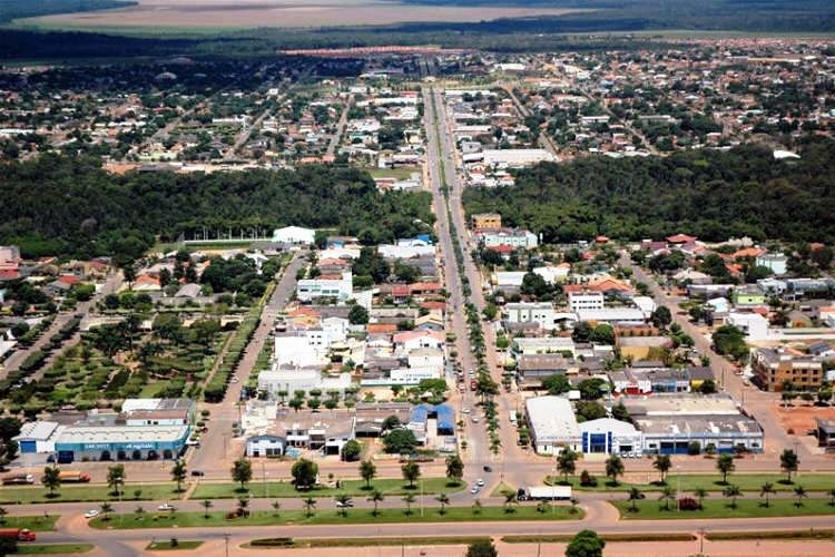 Vista area da cidade de Lucas do Rio Verde no estado de Mato Grosso na regio Centro Oeste do Brasil.