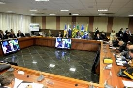 Incio da reunio de governadores do Centro-Oeste, no Palcio Paiagus, em Cuiab