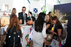 Estande de Mato Grosso no evento oficial da Copa no Rio de Janeiro