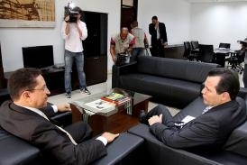 Governador Silval Barbosa visita presidente do Tribunal de Contas do Estado, Valter Albano