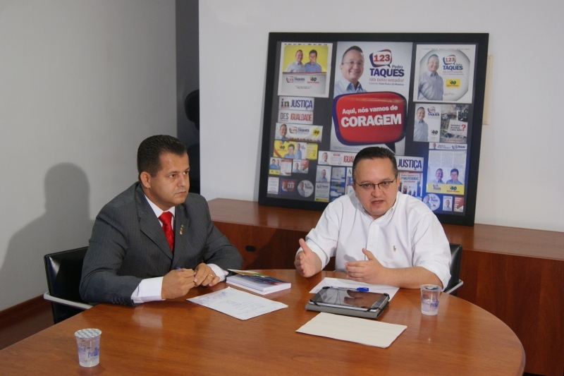 Senador Pedro Taques (PDT-MT) e o deputado federal Valtenir Pereira (PSB-MT)