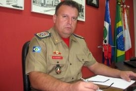 Comandante geral do Corpo de Bombeiros Militar de Mato Grosso, coronel BM Carlos Alexandre Rodrigues Coronel