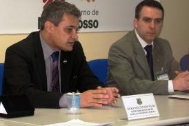 Sec. Digenes Curado Filho e o coordenador Nacional do Policiamento Especializado de Fronteira, Daniel Rocha