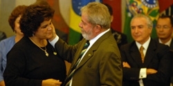 Presidente Lula na posse da nova ministra do Meio Ambiente, Izabella Teixeira