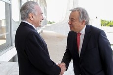 Temer recebeu o novo secretrio-geral da ONU no Palcio do Planalto