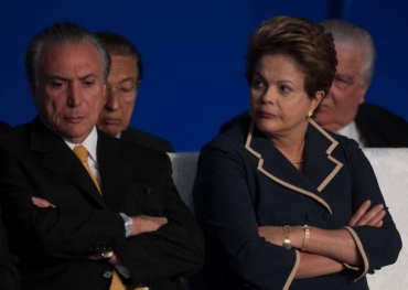 A ex-presidente Dilma Rousseff e o ento seu vice, Michel Temer