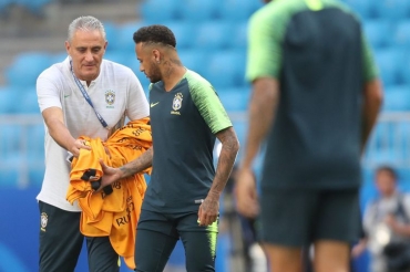 Tite elogiou a participao de Neymar contra a Srvia. Segundo treinador, o atacante fez tudo o que foi pedido taticamente - Direitos reservados/Lucas Figueiredo - CBF