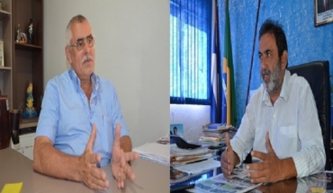 Prefeito de Livramento Silmar de Souza, e o prefeito de Pocon Tat Amaral 