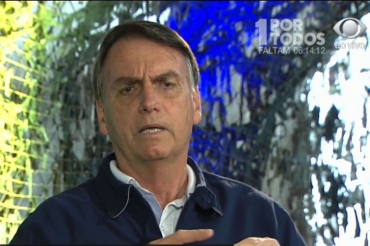 O presidente eleito, Jair Bolsonaro, concede entrevista a Jos Luiz Datena. - Reproduo TV Band/Direitos reservados