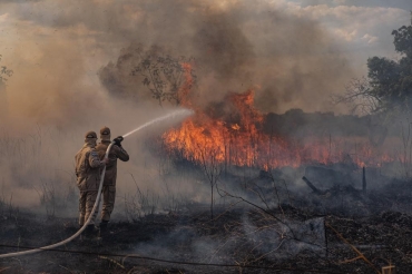 Monitoramento e combate ao Incndio na regio de Sorriso no Norte do Estado - Bombeiro e fogoFoto: Mayke Toscano/Secom-MT