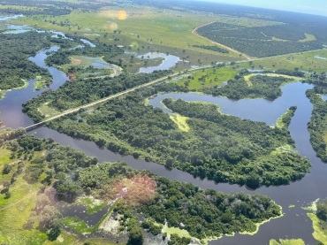 Vista area do Rio Bento Gomes, no pantanal mato-grossense - Foto: Sema-MT