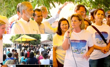 A prefeita refor�ou que a atual gest�o resgatou junto ao Minist�rio das Cidades R$ 400 milh�es em recursos do PAC