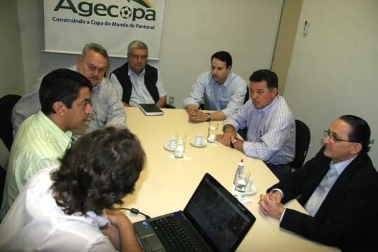 Durante a reunio foi agendada a primeira reunio de trabalho, no dia 26, com a diretoria e corpo tcnico da Agecopa.