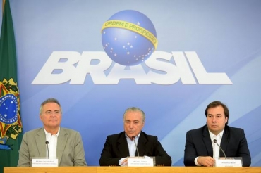 Renan Calheiros, Michel Temer e Rodrigo Maia