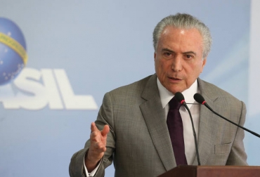 O presidente Michel Temer durante pronunciamento no Palcio do Planalto