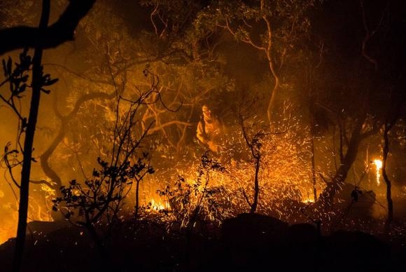 Condies climticas so desfavorveis ao combate ao fogo na Chapada dos Veadeiros