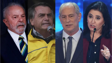 Lula, Bolsonaro, Ciro Gomes e Simone Tebet  Foto: Carla Carniel/Reuters, Evaristo Sa/AFP e Andre Penner/AP